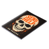 Grappige Stuur Hulp Of Snacks Retro Schedel Notitieboek (Linkerzijde)