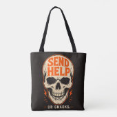 Grappige Stuur Hulp Of Snacks Retro Schedel Tote Bag (Achterkant)