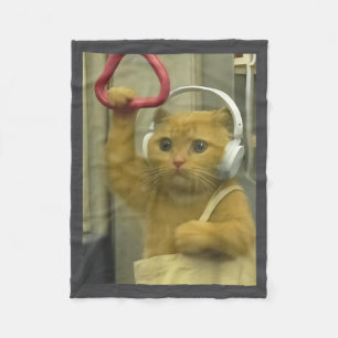 Grappige Subway Kat Meme Stud Brainrot Katten Humo Fleece Deken