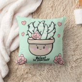 Grappige Succulent Geloof in Jezelf Aanmoediging Kussen (Deken)