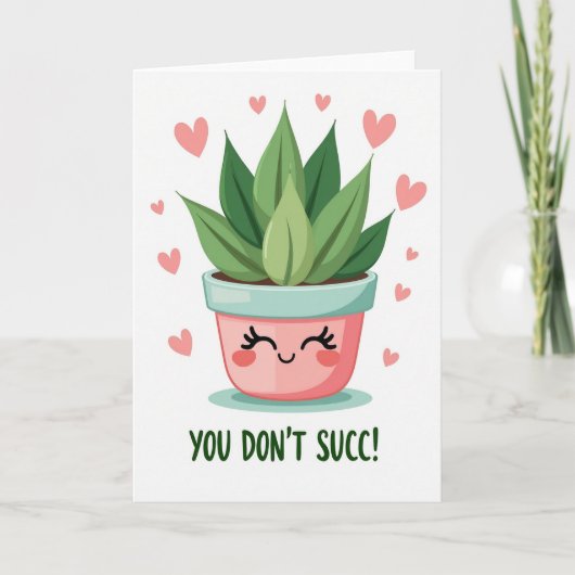 Grappige Succulent Grappen Liefdeskaart Kaart (Voorkant)