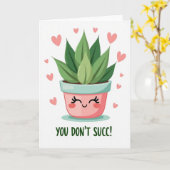 Grappige Succulent Grappen Liefdeskaart Kaart (Gele Bloem)