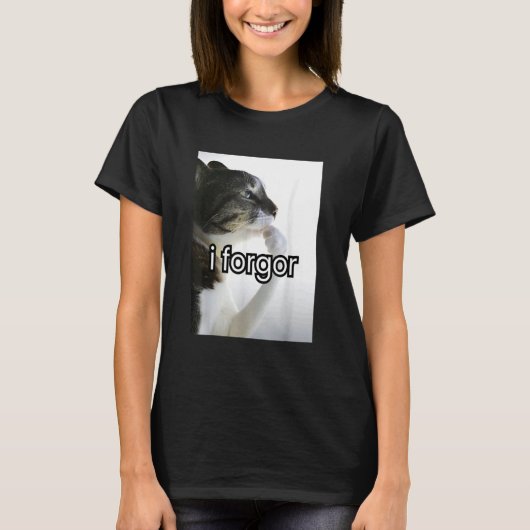 grappige suffe kat meme ik ben vergeten cringe bra t-shirt (Voorkant)