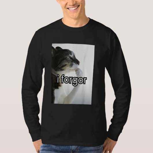 grappige suffe kat meme ik ben vergeten cringe bra t-shirt (Voorkant)