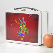 Grappige suiker schedel vogel (In situ)