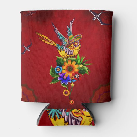 Grappige suiker schedel vogel blikjeskoeler (Voorkant)