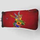 Grappige suiker schedel vogel golfheadcover (Voorkant)