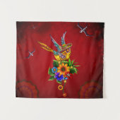 Grappige suiker schedel vogel wandkleed (Voorkant (horizontaal))