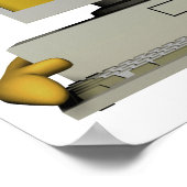 grappige sullige knipogende computer poster (Hoek)