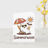 Grappige Summerween Lieve Griezelige Zomer Geest H Kaart (Gele Bloem)