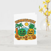Grappige Summerween Malle Watermeloen En Ananas Be Kaart (Gele Bloem)