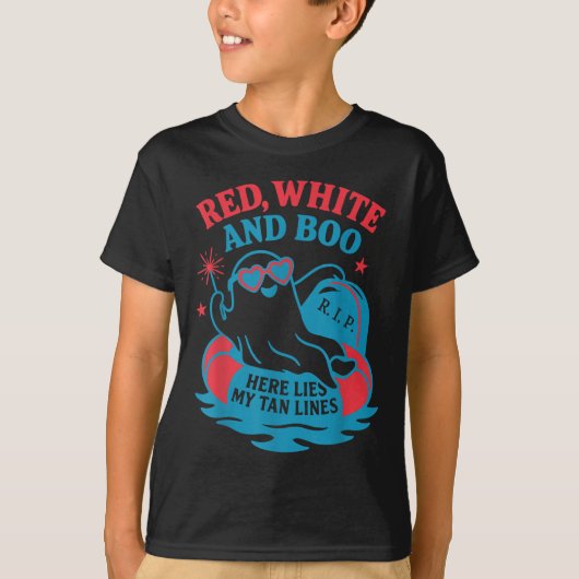 Grappige Summerween Rood Wit En Boe 4 Juli Mat T-shirt (Voorkant)
