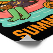 Grappige Summerween Schattigee heks drijvend in Fl Poster (Hoek)