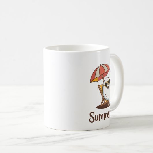 Grappige Summerween Schattigee Spooky Summer Ghost Koffiemok (Voorkant rechts)