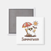 Grappige Summerween Schattigee Spooky Summer Ghost Magneet (Voorkant / Achterkant)