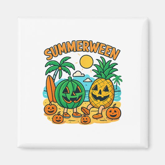 Grappige Summerween Schattigee watermeloen en anan Magneet (Voorkant)
