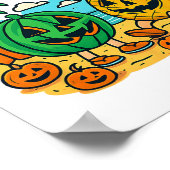 Grappige Summerween Schattigee watermeloen en anan Poster (Hoek)