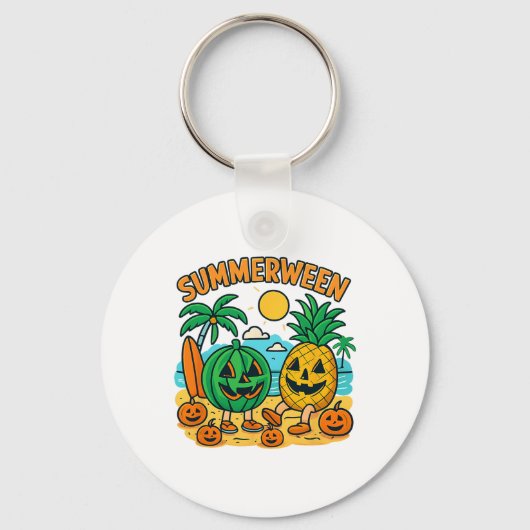 Grappige Summerween Schattigee watermeloen en anan Sleutelhanger (Voorkant)