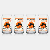 Grappige Sumo Wrestler Blikvorm Glas (Achterkant)