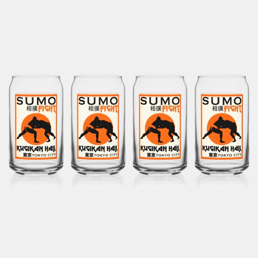 Grappige Sumo Wrestler Blikvorm Glas (Voorkant)