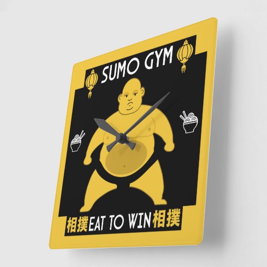 Grappige Sumo Wrestler Vierkante Klok (Hoek)