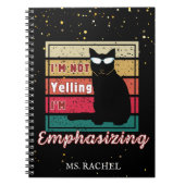 Grappige Sunset Grid Cat Lover leraar Notitieboek (Voorkant)