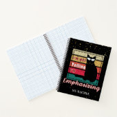 Grappige Sunset Grid Cat Lover leraar Notitieboek (Binnen)