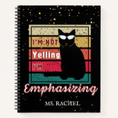 Grappige Sunset Grid Cat Lover leraar Notitieboek (Voorkant)