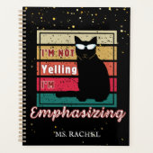 Grappige Sunset Grid Cat Lover leraar Planner (Voorkant)