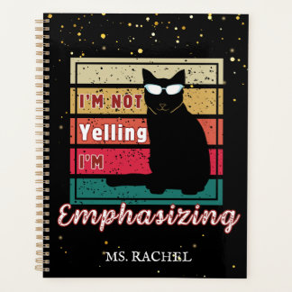 Grappige Sunset Grid Cat Lover leraar Planner