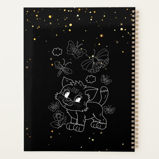 Grappige Sunset Grid Cat Lover leraar Planner (Achterkant)