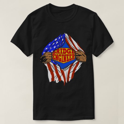 Grappige Super Bridge Engineer Hero Job T-shirt (Design voorkant)