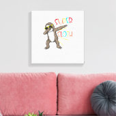 Grappige Super Luiaard Superheld Dabbing Dansbeweg Canvas Afdruk (Insitu (Woonkamer))