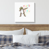 Grappige Super Luiaard Superheld Dabbing Dansbeweg Canvas Afdruk (Insitu (Slaapkamer))