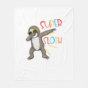 Grappige Super Luiaard Superheld Dabbing Dansbeweg Fleece Deken