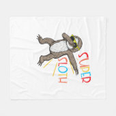 Grappige Super Luiaard Superheld Dabbing Dansbeweg Fleece Deken (Voorkant (Horizontaal))