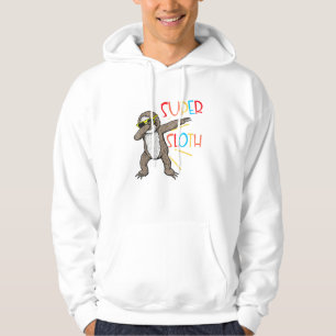 Grappige Super Luiaard Superheld Dabbing Dansbeweg Hoodie
