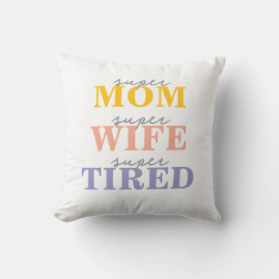 Grappige super mama super vrouw super moe kussen