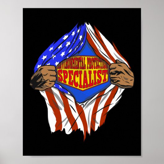 Grappige super milieubescherming specialist hij poster (Voorkant)