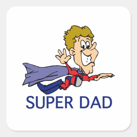 Grappige Super Pap Vierkante Sticker (Voorkant)