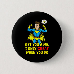 Grappige superheld die grap over overspel maakt sa ronde button 5,7 cm