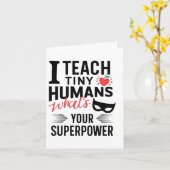 Grappige Superheld Docent die Superkracht Onderwij Kaart (Gele Bloem)