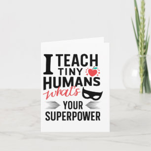 Grappige Superheld Docent die Superkracht Onderwij Kaart
