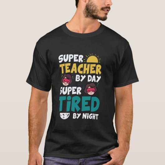 Grappige Superheld Docent Superhelden T-shirt (Voorkant)