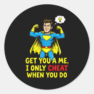 Grappige superheld flirt grapjas sarcastische quot ronde sticker