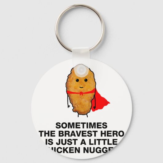 Grappige Superheld Kipnugget Kipnuggets Shirt Sleutelhanger (Voorkant)