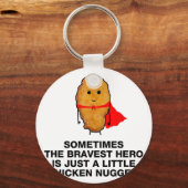 Grappige Superheld Kipnugget Kipnuggets Shirt Sleutelhanger (Voorkant)