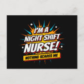 Grappige superheld nachtdienst verpleegkundige waa briefkaart (Voorkant)