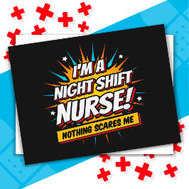 Grappige superheld nachtdienst verpleegkundige waa briefkaart