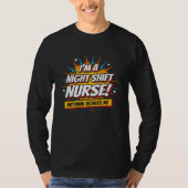 Grappige superheld nachtdienst verpleegkundige waa t-shirt (Voorkant)